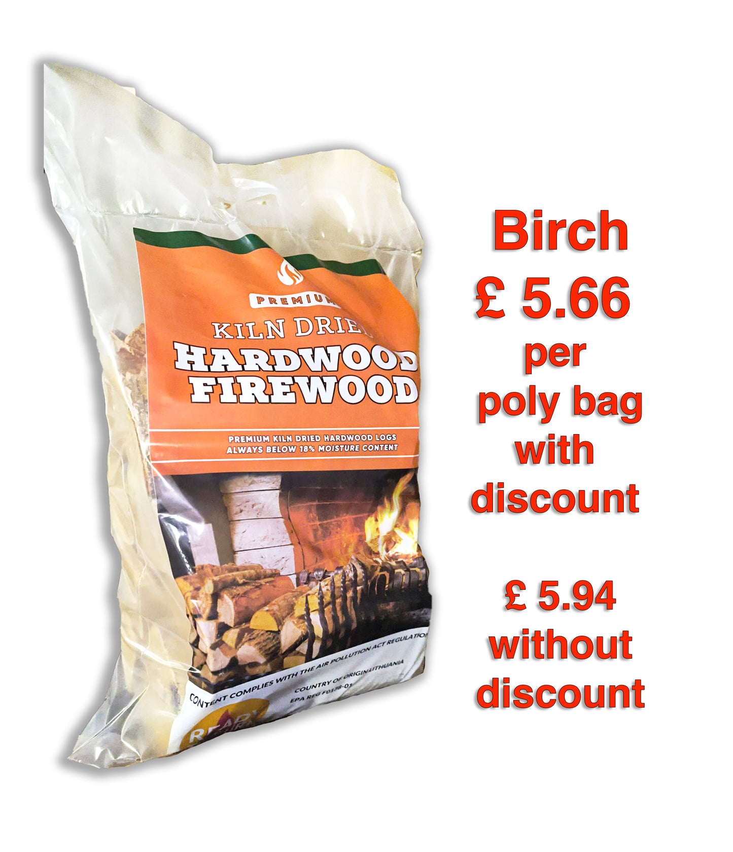 KD Firewood - Polyprop bags - Birch